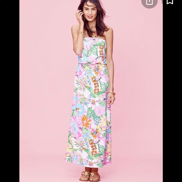 Lilly Pulitzer extra large strapless maxi Marlisa